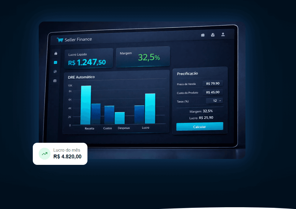 Painel do produto Seller Finance